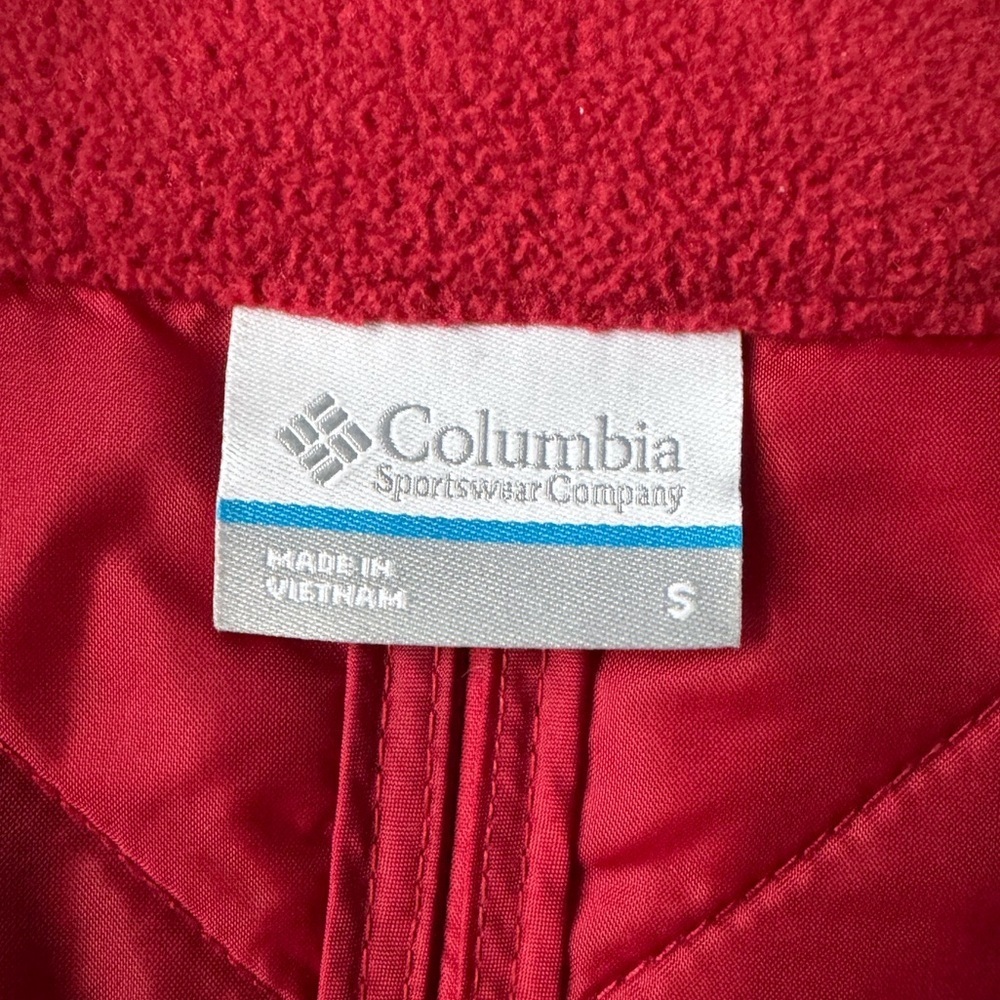 New Columbia Fleece Vest Outdoor Fall Hiking Winter Layer Travel Preppy Red S - Picture 7 of 7